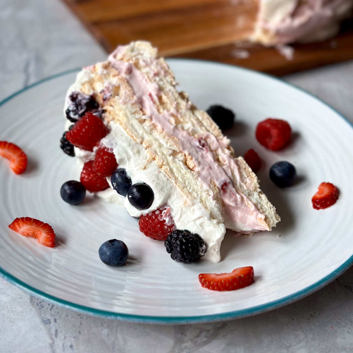 Double Stacked Berry Pavlova Cake Recipe