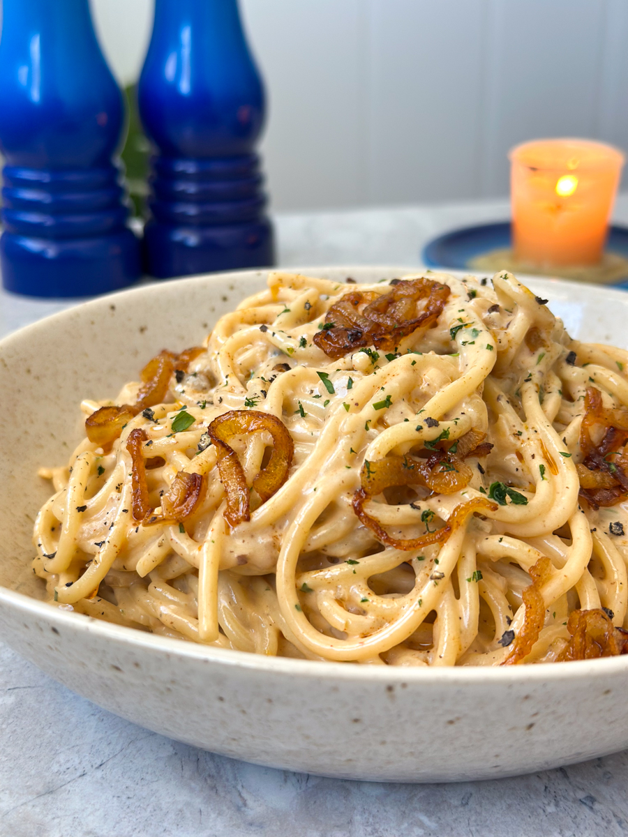 caramelized onion pasta