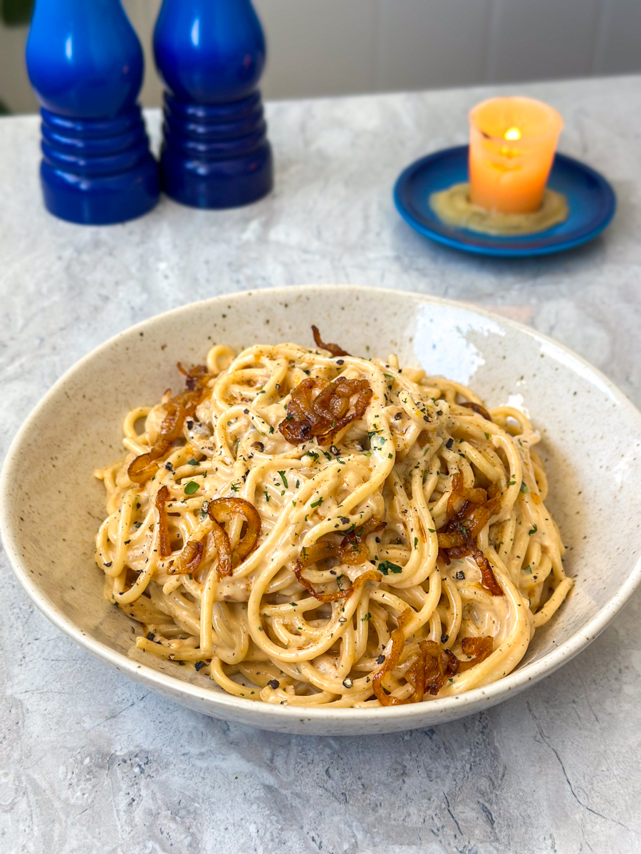 caramelized onion pasta