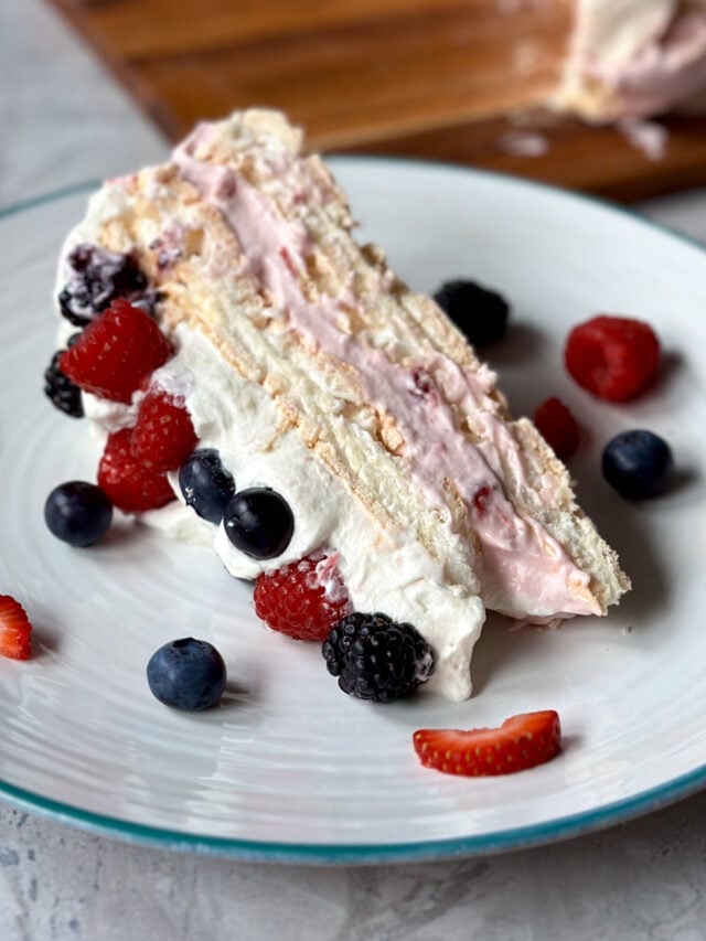 Double Stacked Berry Pavlova Summer Dessert Delight