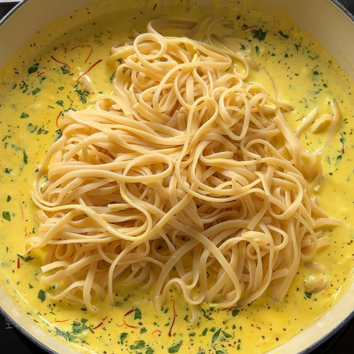 Easy and Creamy Homemade Saffron Pasta Recipe