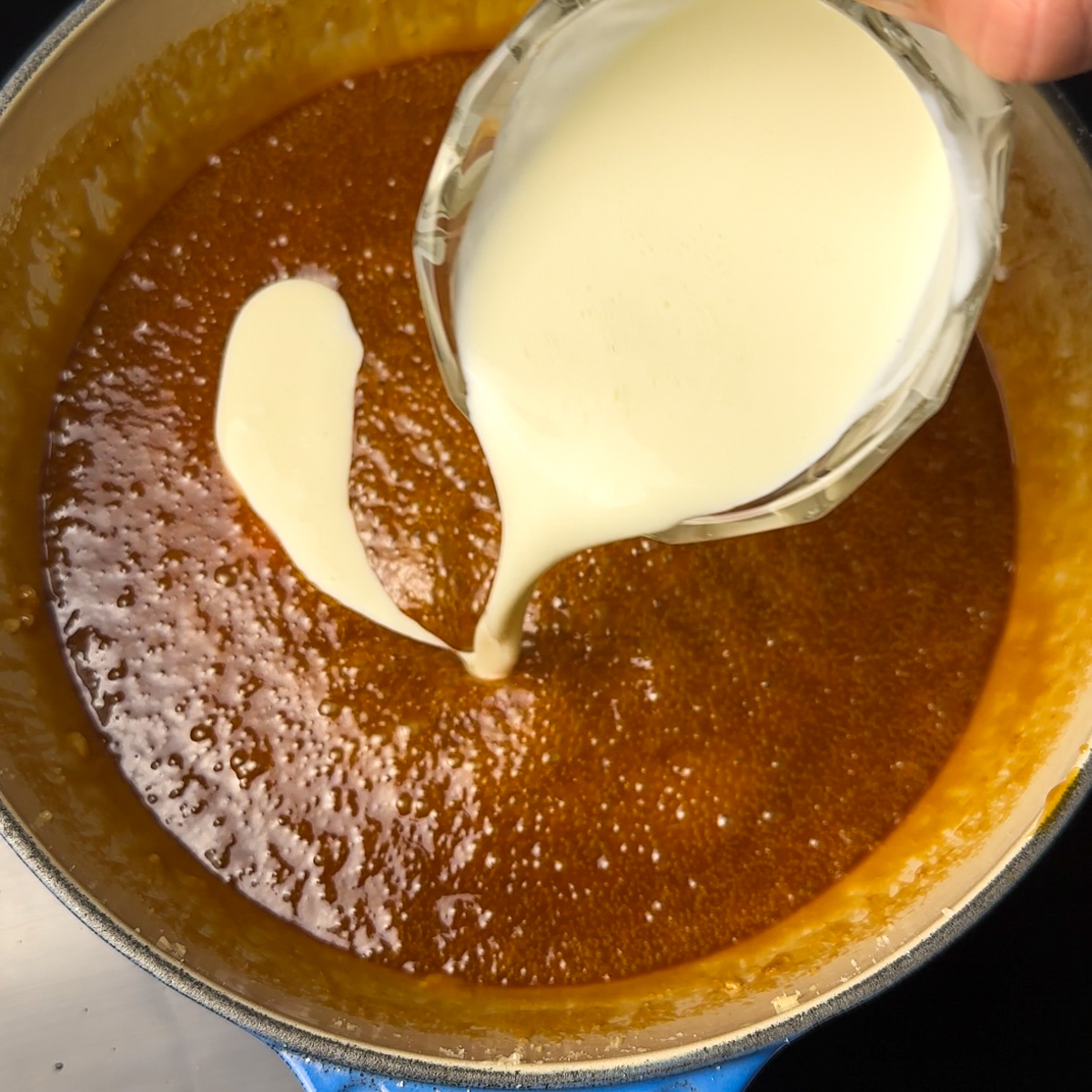 gradually add in butter & heavy cream