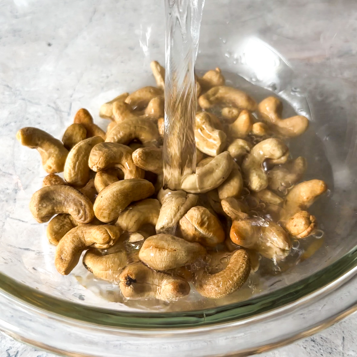Soak cashews in boiling water!