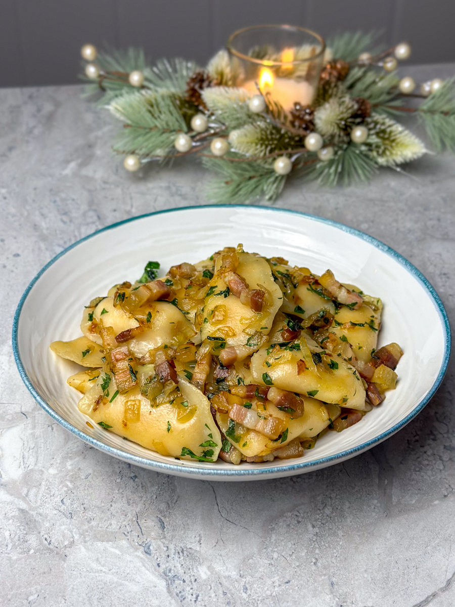 Crispy Bacon & Onion Perogies