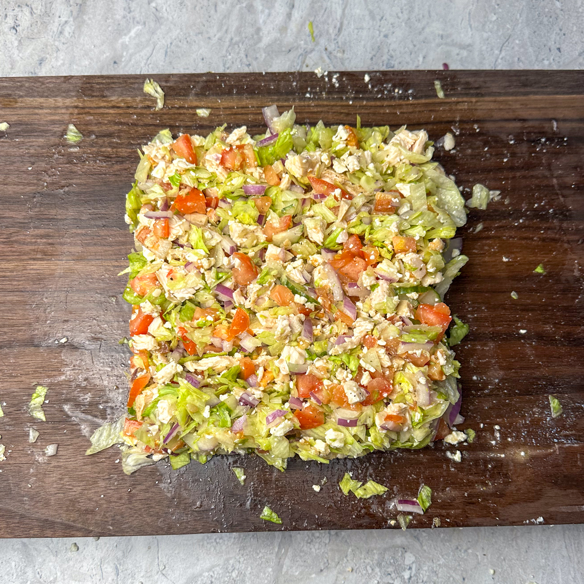 Chop everything up with a good knife!