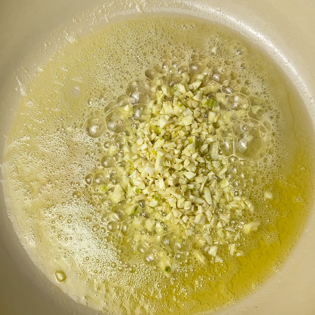 Saute the minced garlic in the oil & butter!