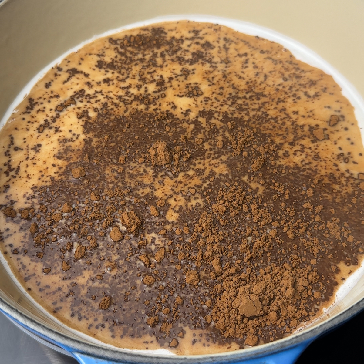 Heat up milk & add cocoa powder!