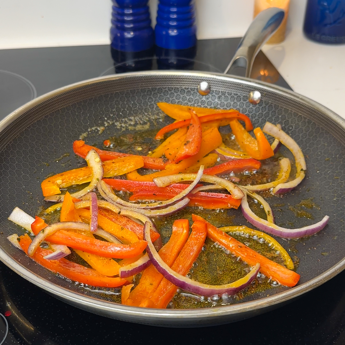 In the same pan, sauté the veggies!