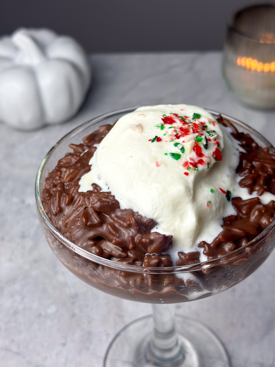 easy chocolate rice pudding