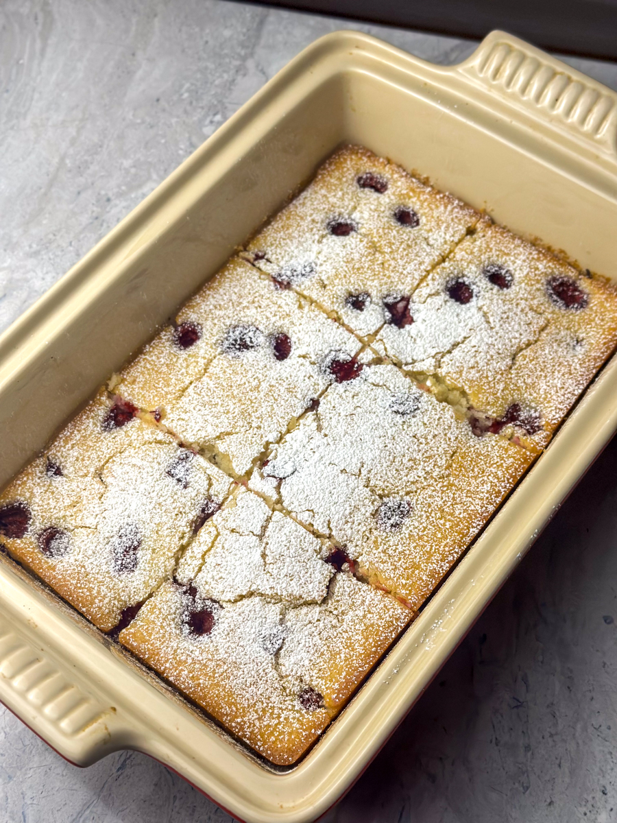 raspberry sheet pan cake