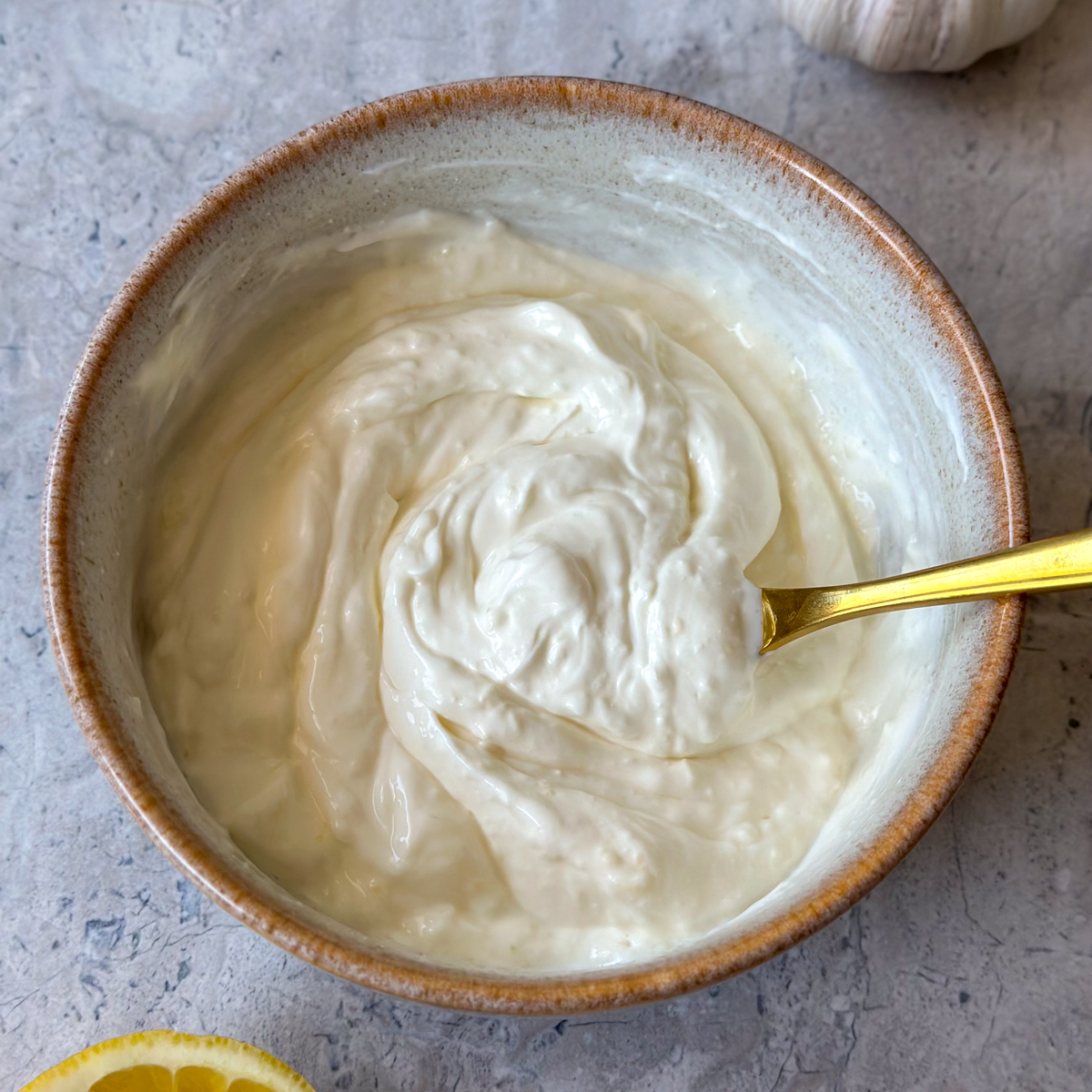 Make the garlic greek yogurt mix!