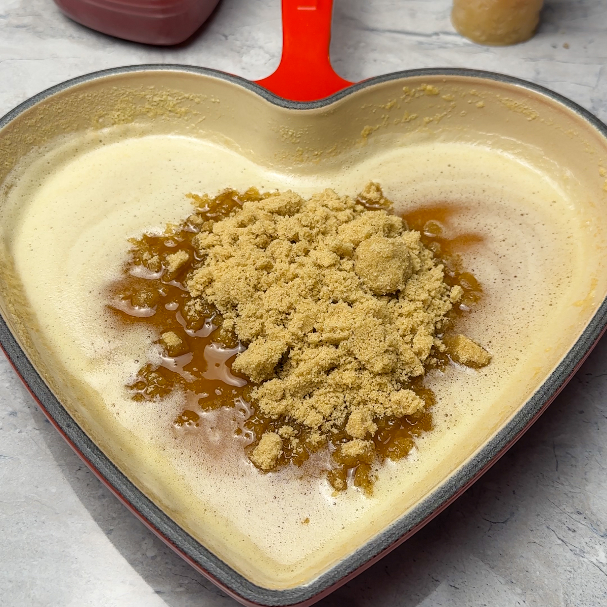 Add the sugars & eggs to the browns butter!