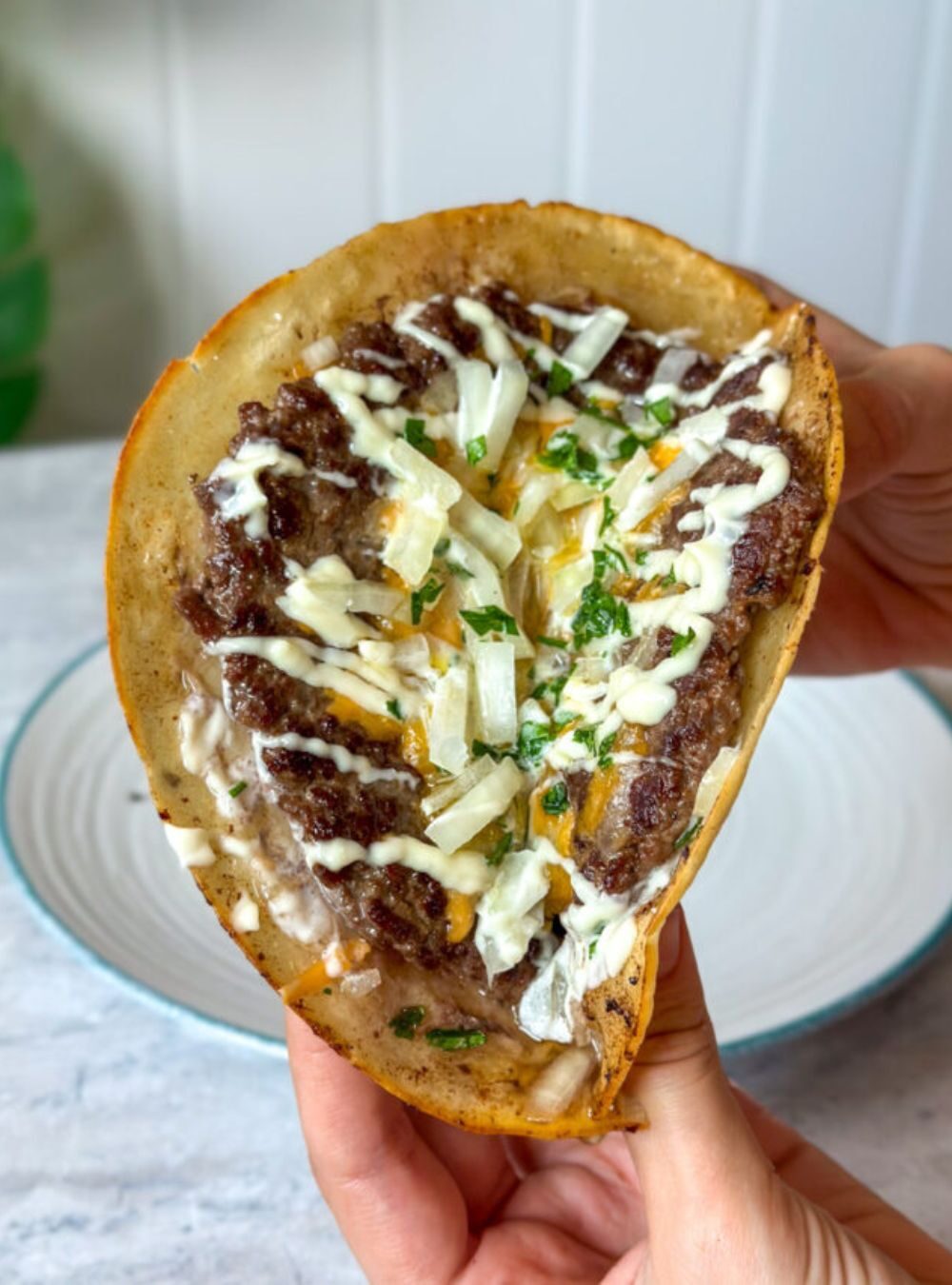 smashed burger tacos