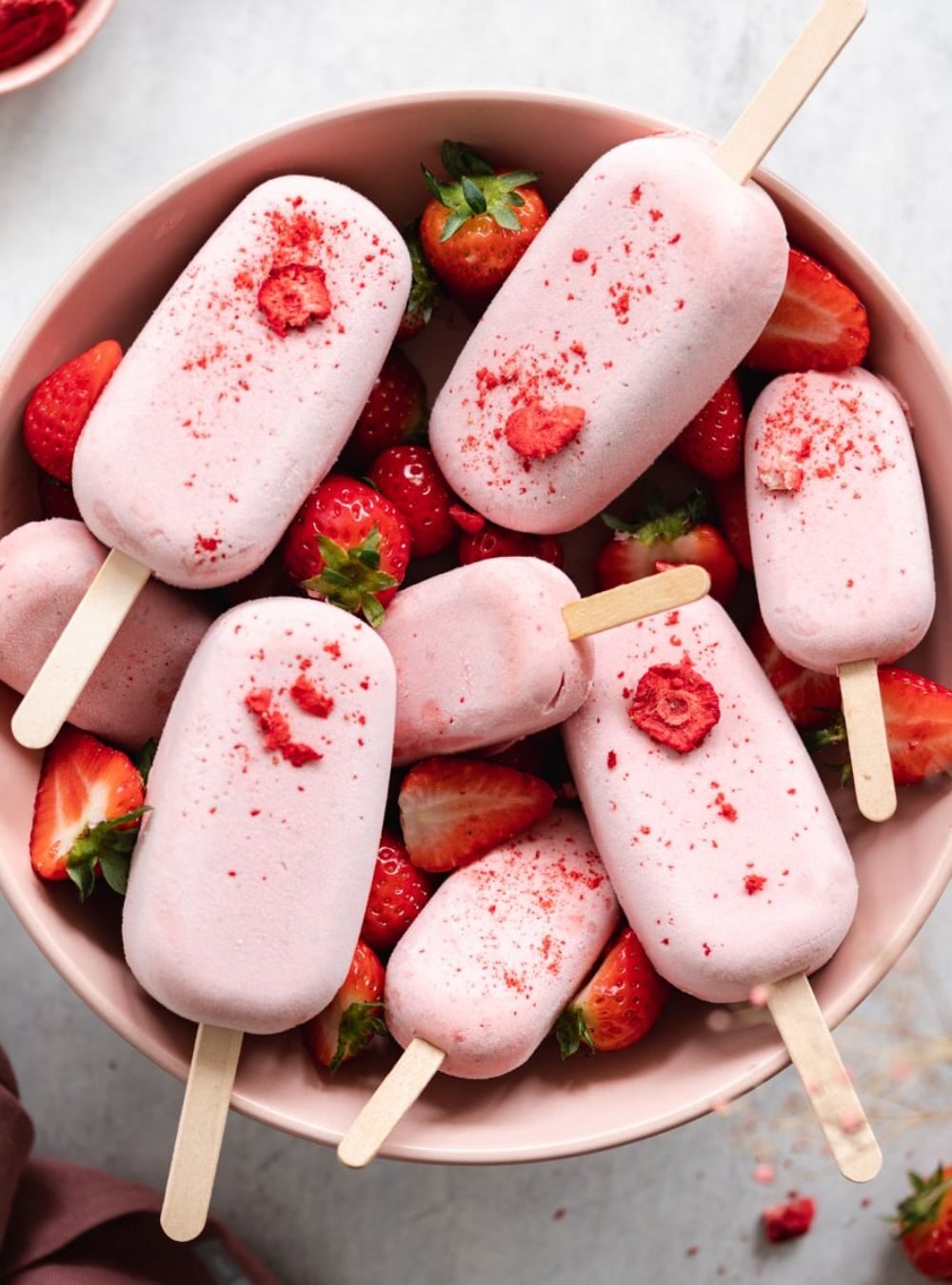 Strawberry Coconut Milk Popsicles
