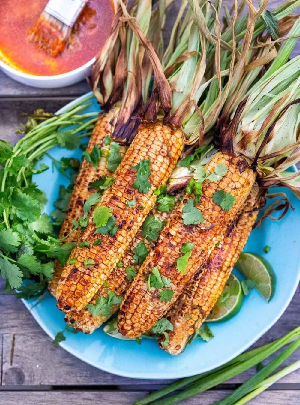 mexican grilled corn with cilantro and lime