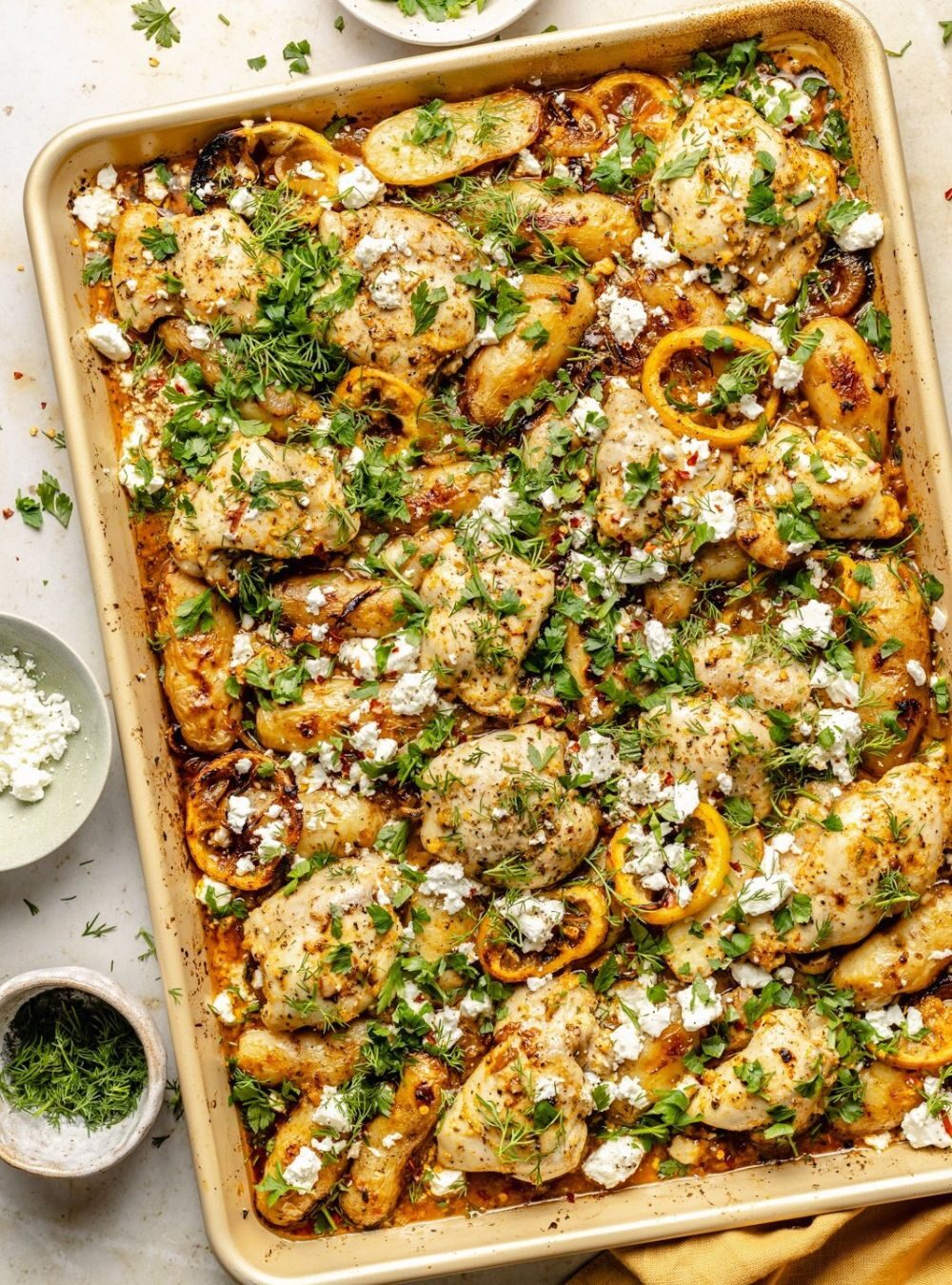 sheet pan herb lemon chicken and potatoes