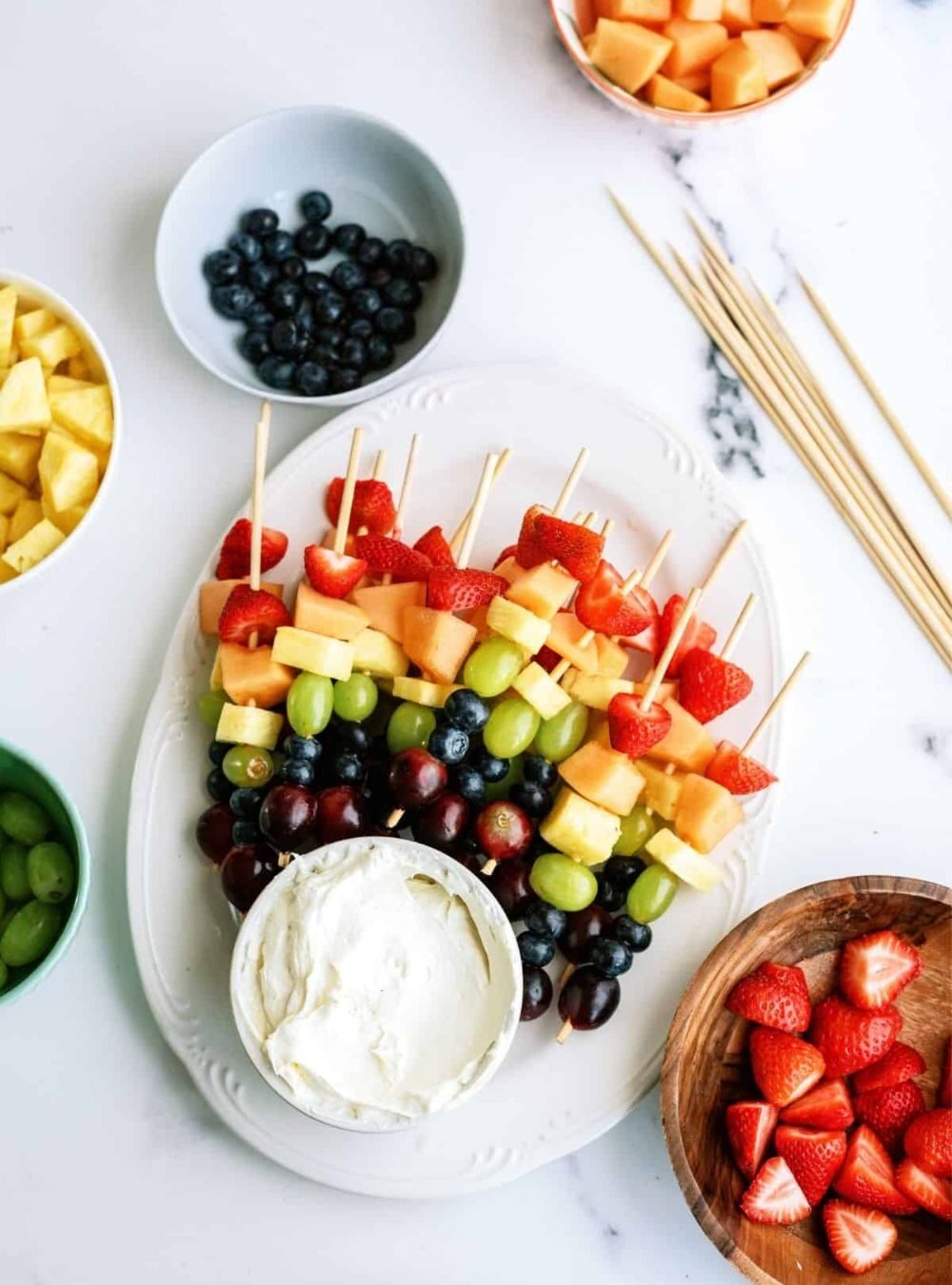 rainbow fruit kabobs
