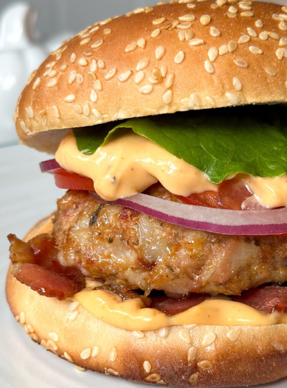 blt baked chicken burgers