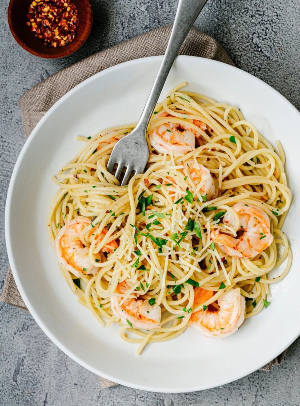 garlic butter shrimp pasta