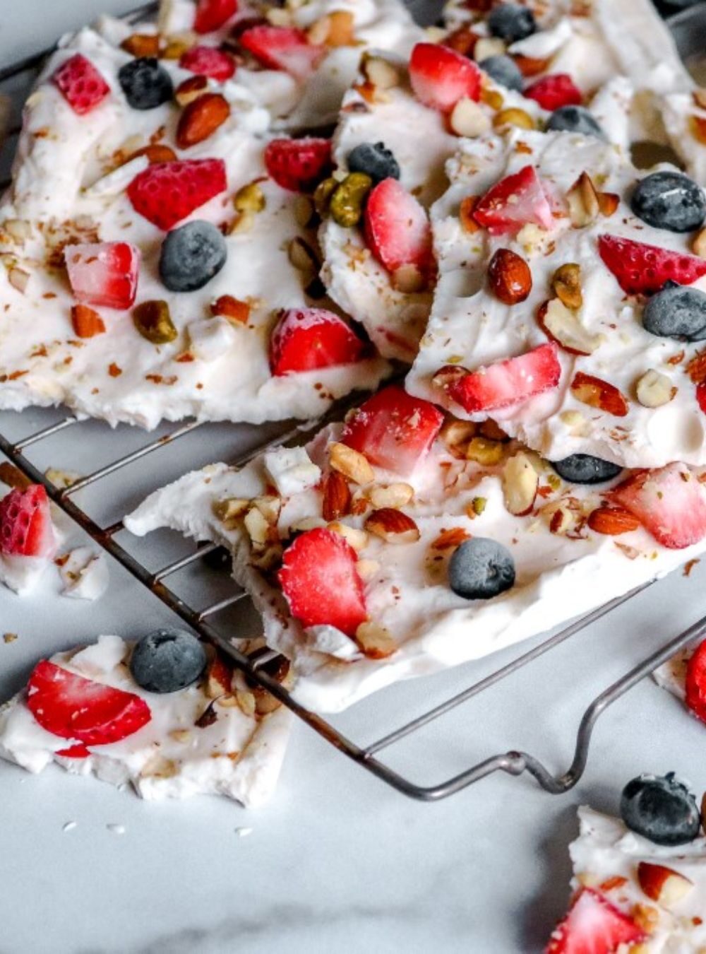 Frozen Yogurt Bark with Berries and Nuts