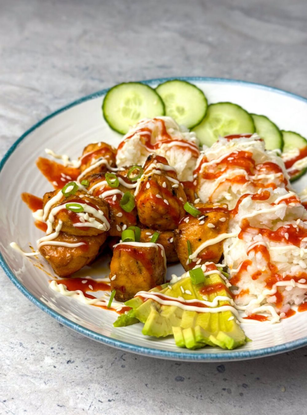 sweet and spicy salmon bowl