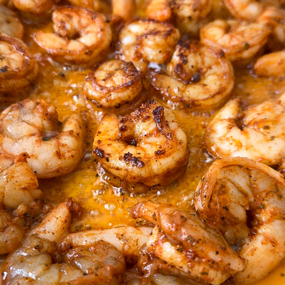Fry the shrimp for a couple minutes, set aside & deglaze the pan with some butter!