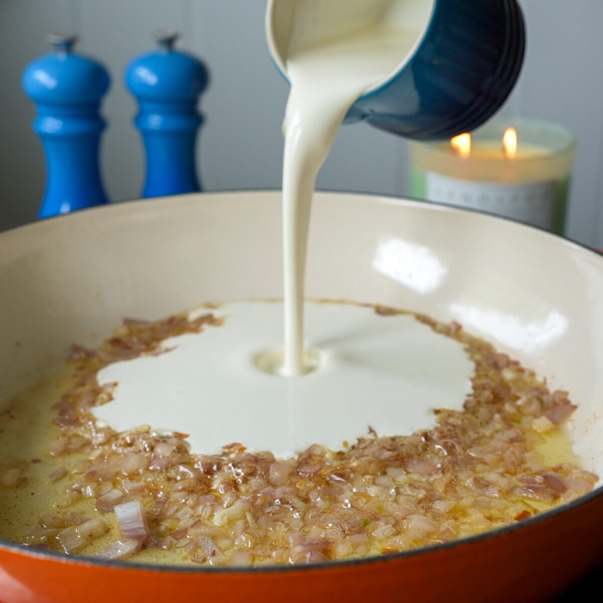 Deglaze with butter, add shallots & heavy cream!