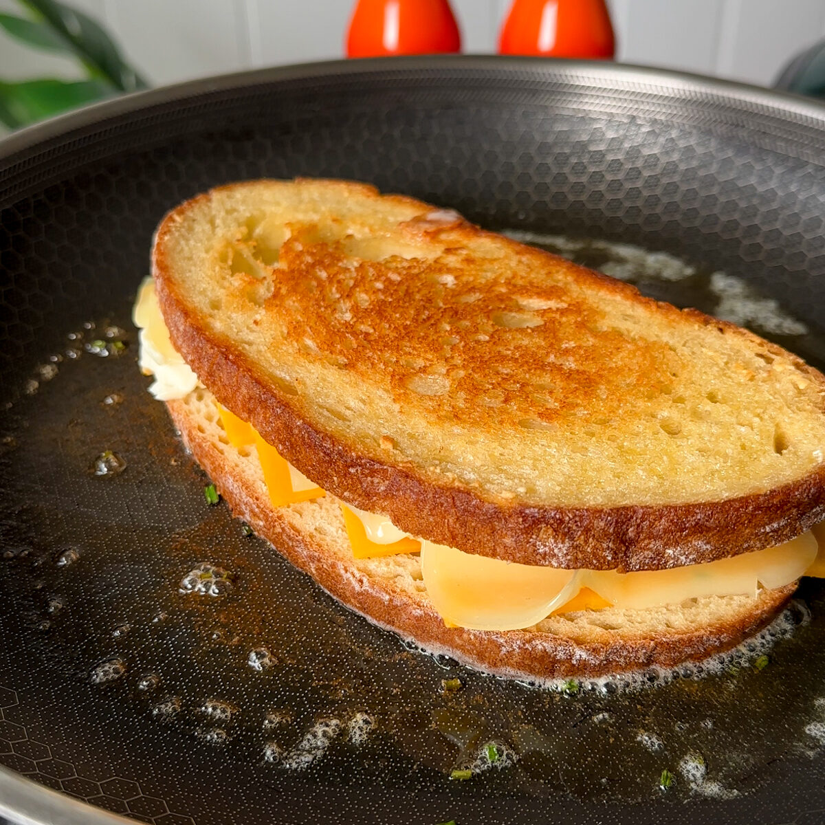 Toast the grilled cheese!