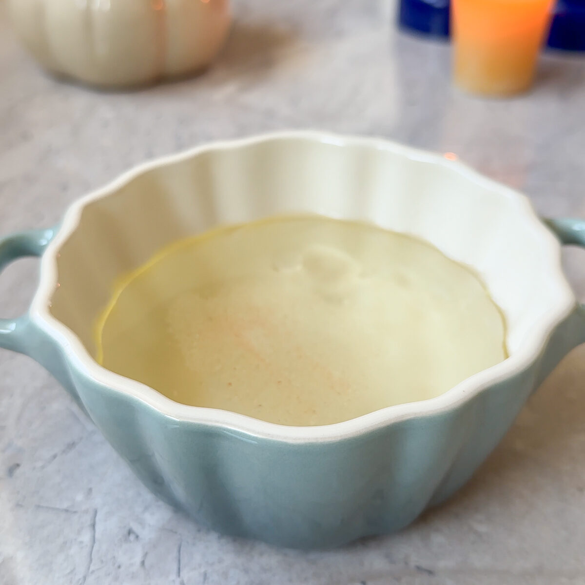 Mix together warm water, oil & salt.