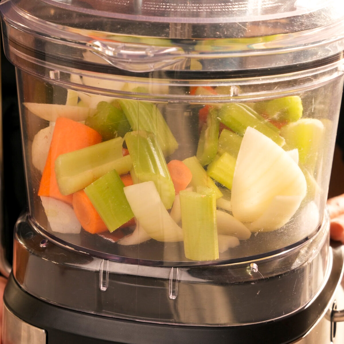 Blend chopped veggies in the food processor!
