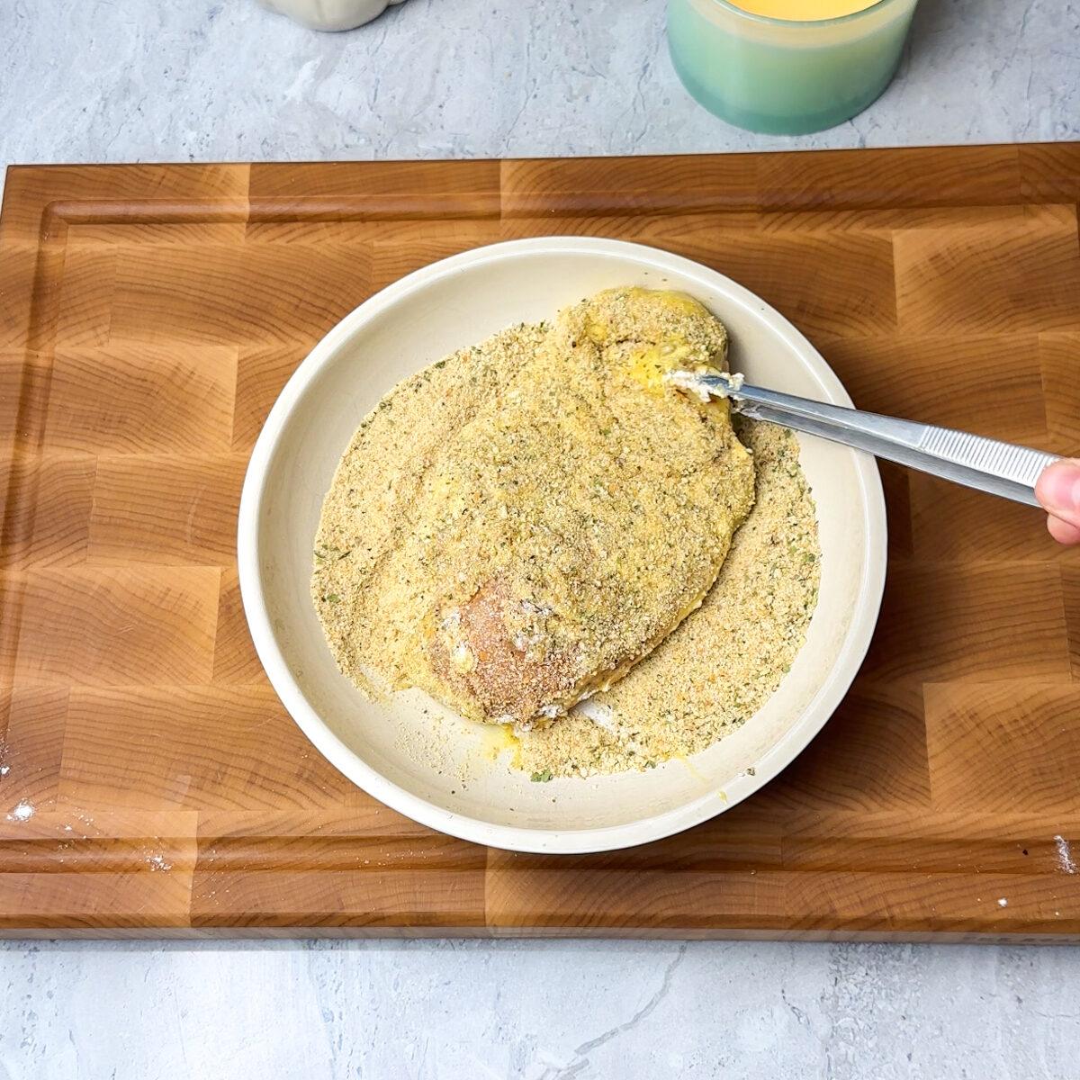 Dip in flour, eggs & Italian breadcrumbs!