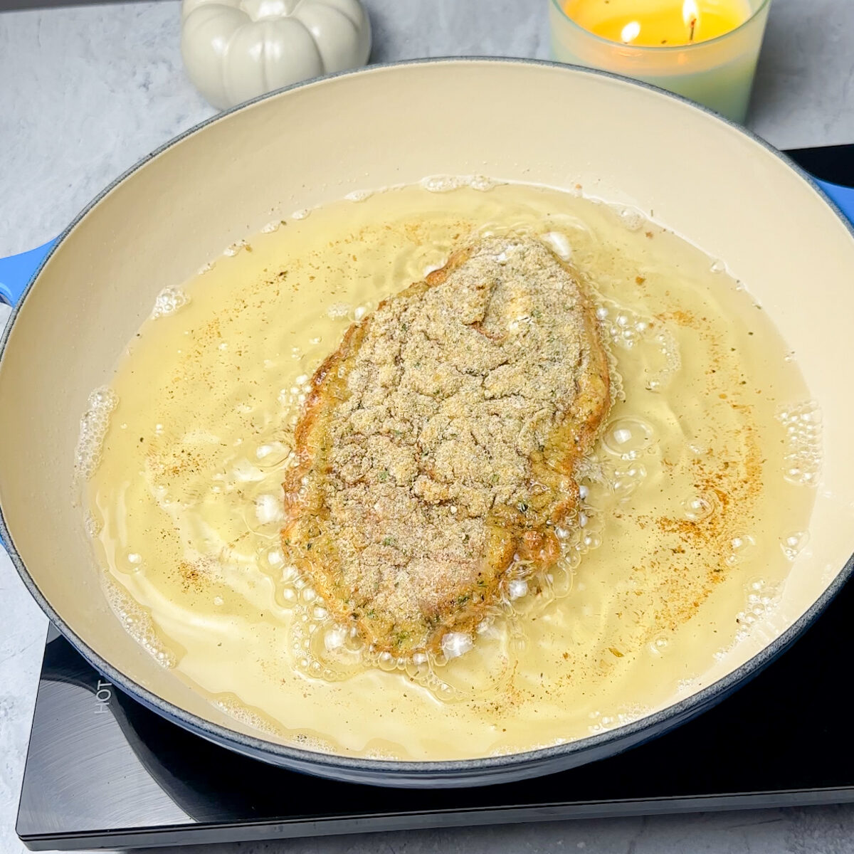 Fry until golden brown & crispy!!