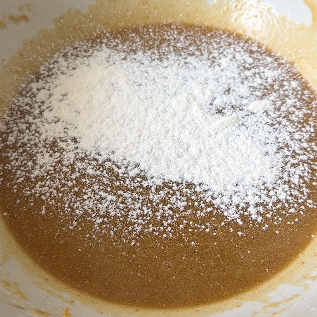 Add the dry ingredients to the wet ingredients!