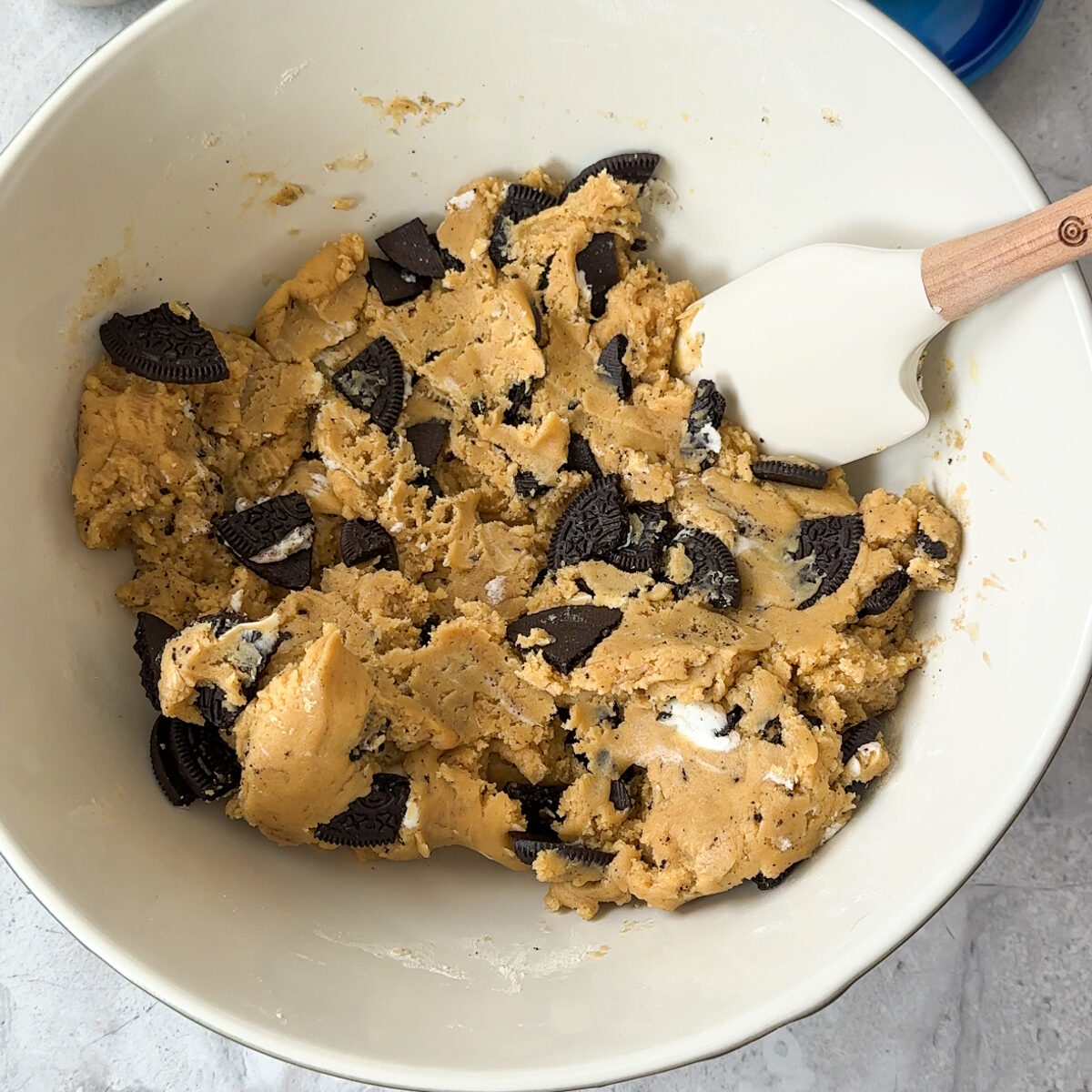 Add in the crushed Oreos!