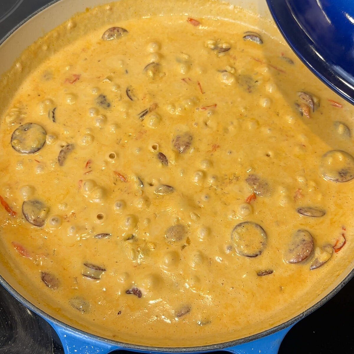 Let this all simmer together until the risotto is fully cooked through!