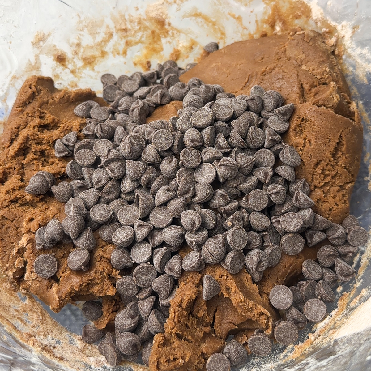 Add in the dry ingredients and the chocolate chips!