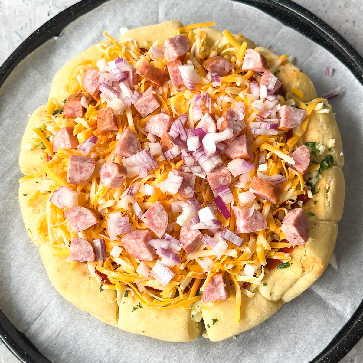 Add the marble cheese & any toppings you'd like!