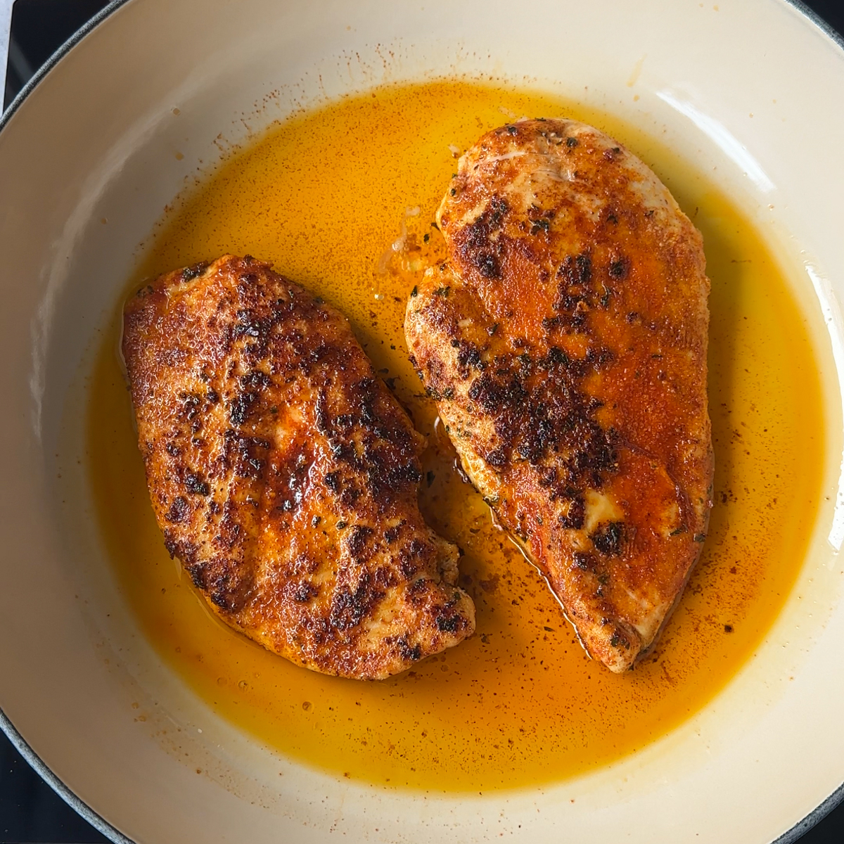 Sear the chicken on both sides!