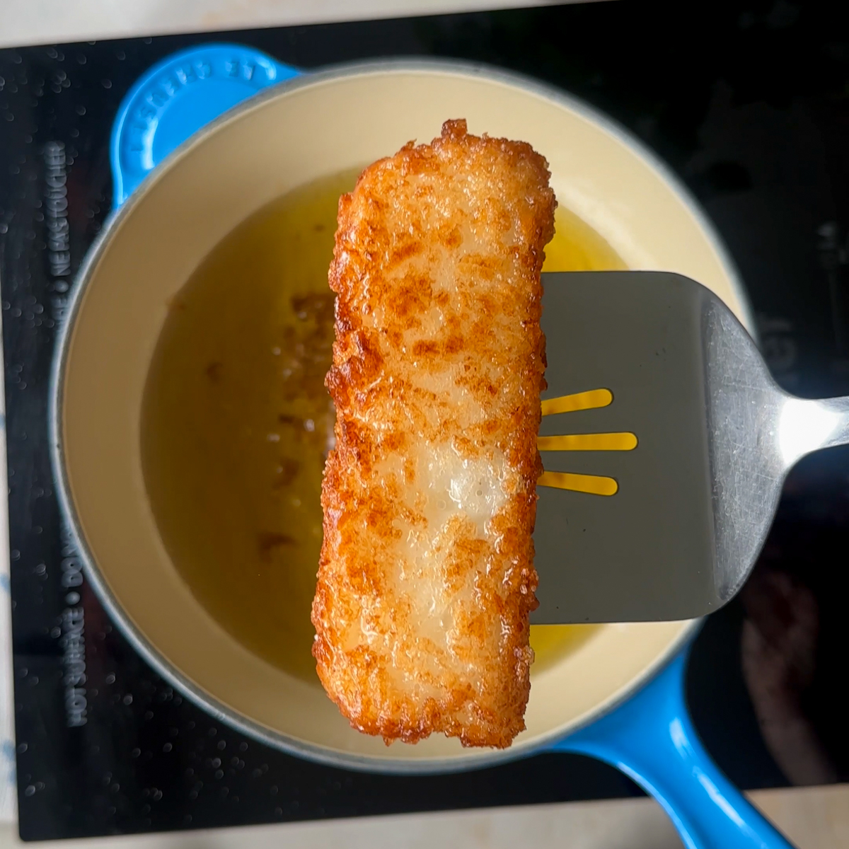 Shallow fry until golden brown & crispy!!