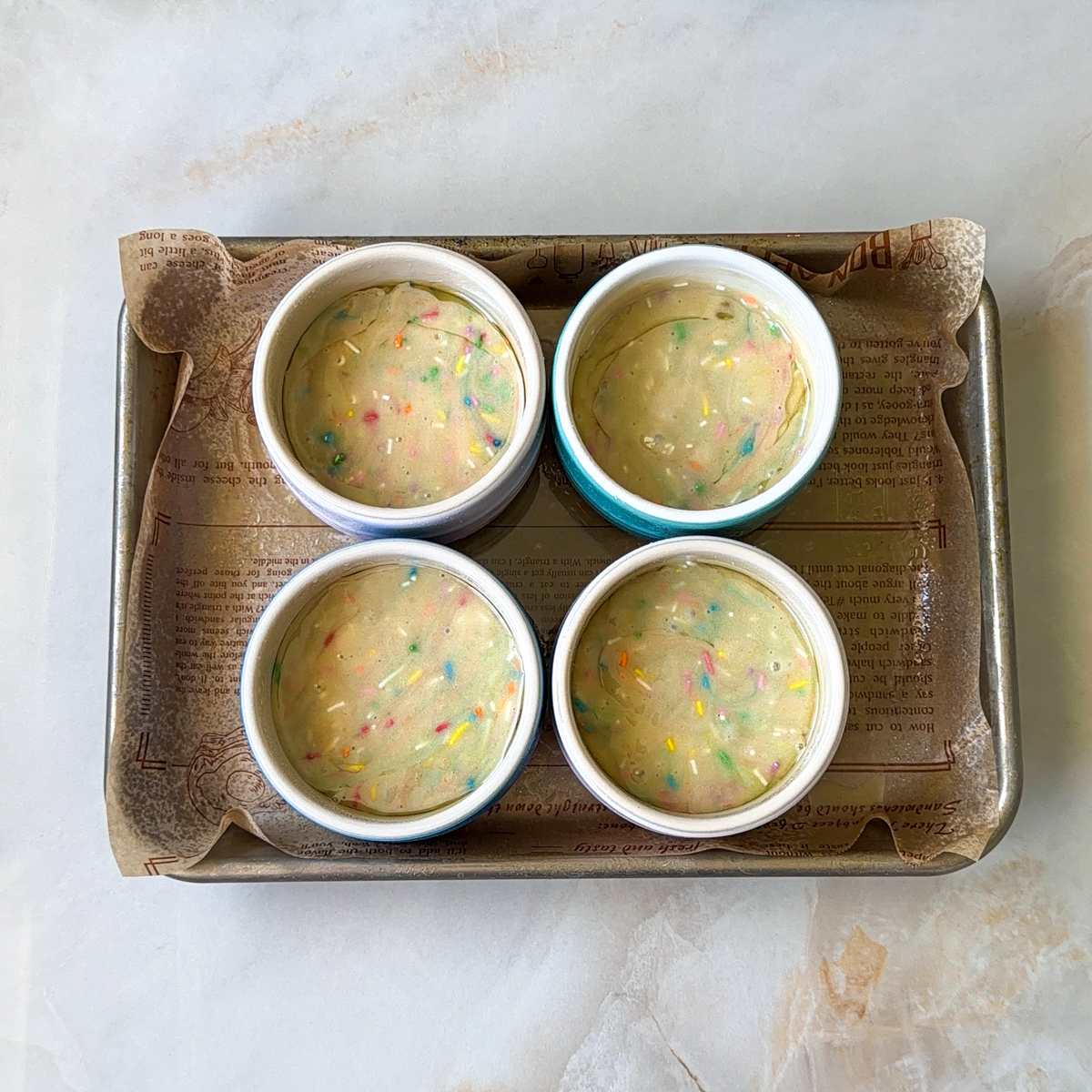 Transfer to ramekins & bake!