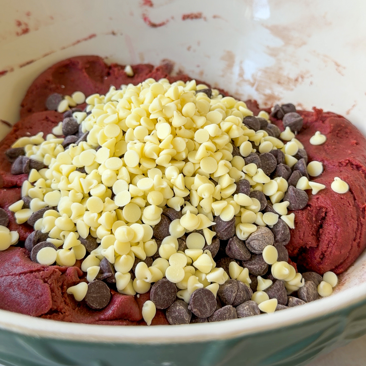 Add in the dry ingredients & the chocolate chips!