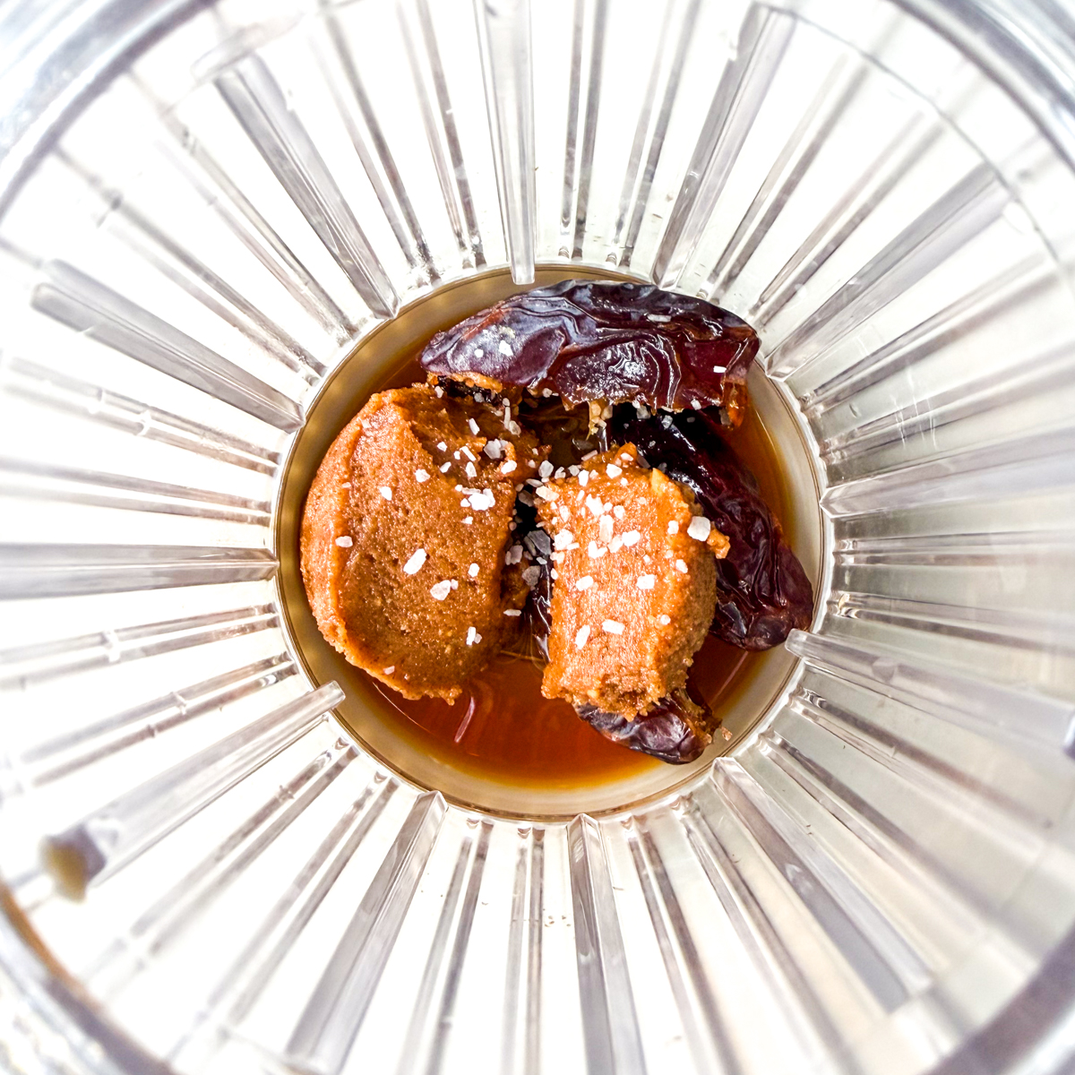 Add to a blender with almond butter, vanilla extract & a pinch of salt & water!