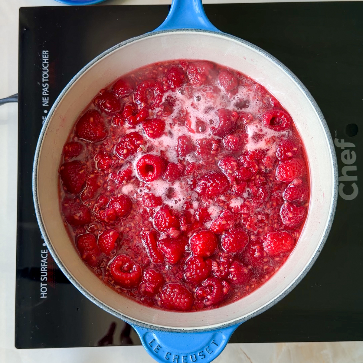 Make a quick raspberry syrup!