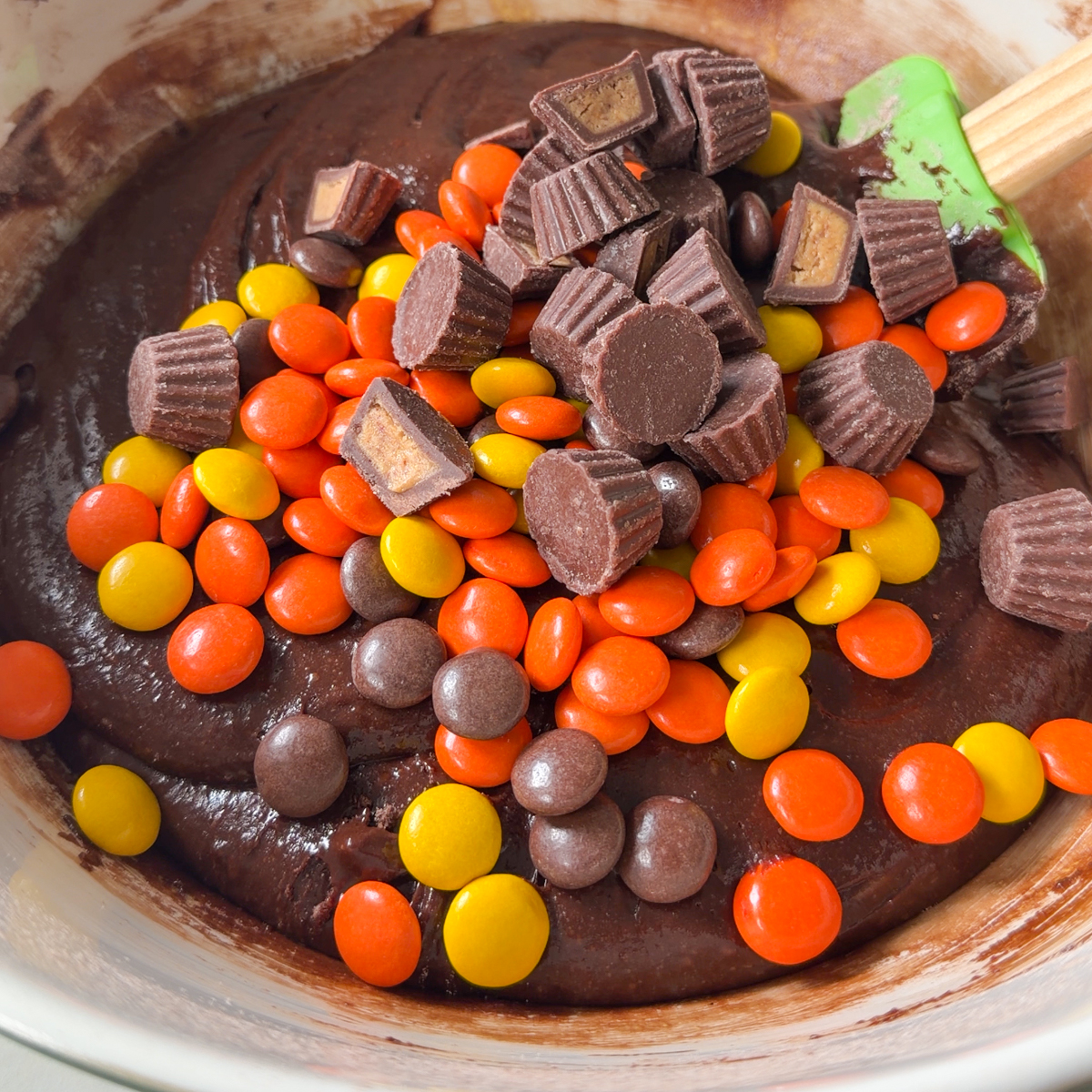 reeses-cups-roughly-chopped-brownie-batter