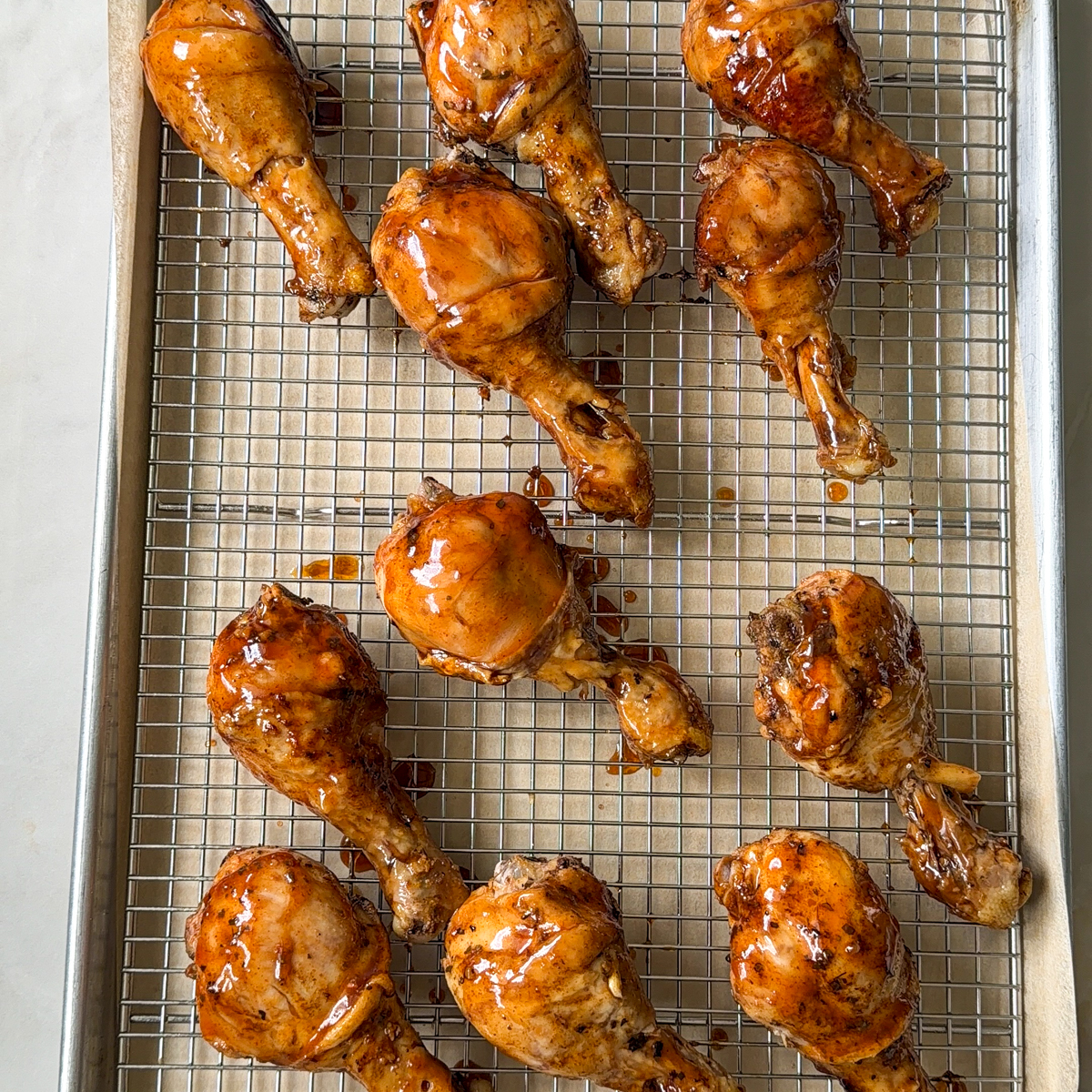 Transfer to a baking tray & brush with bbq sauce!