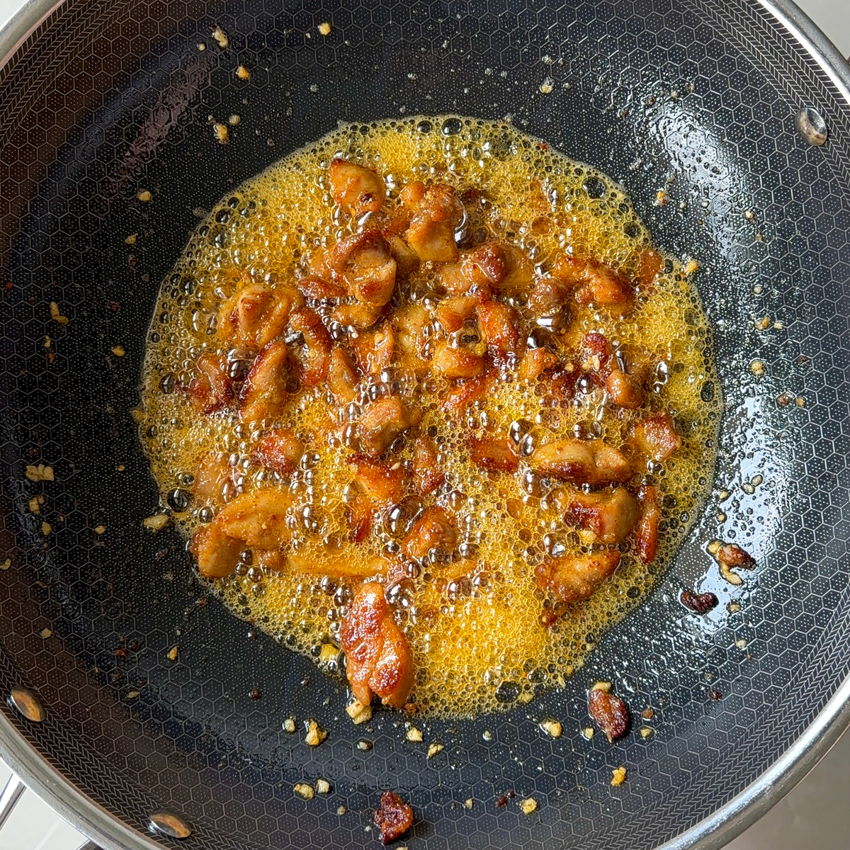 Saute the minced garlic in butter & add in the chicken!