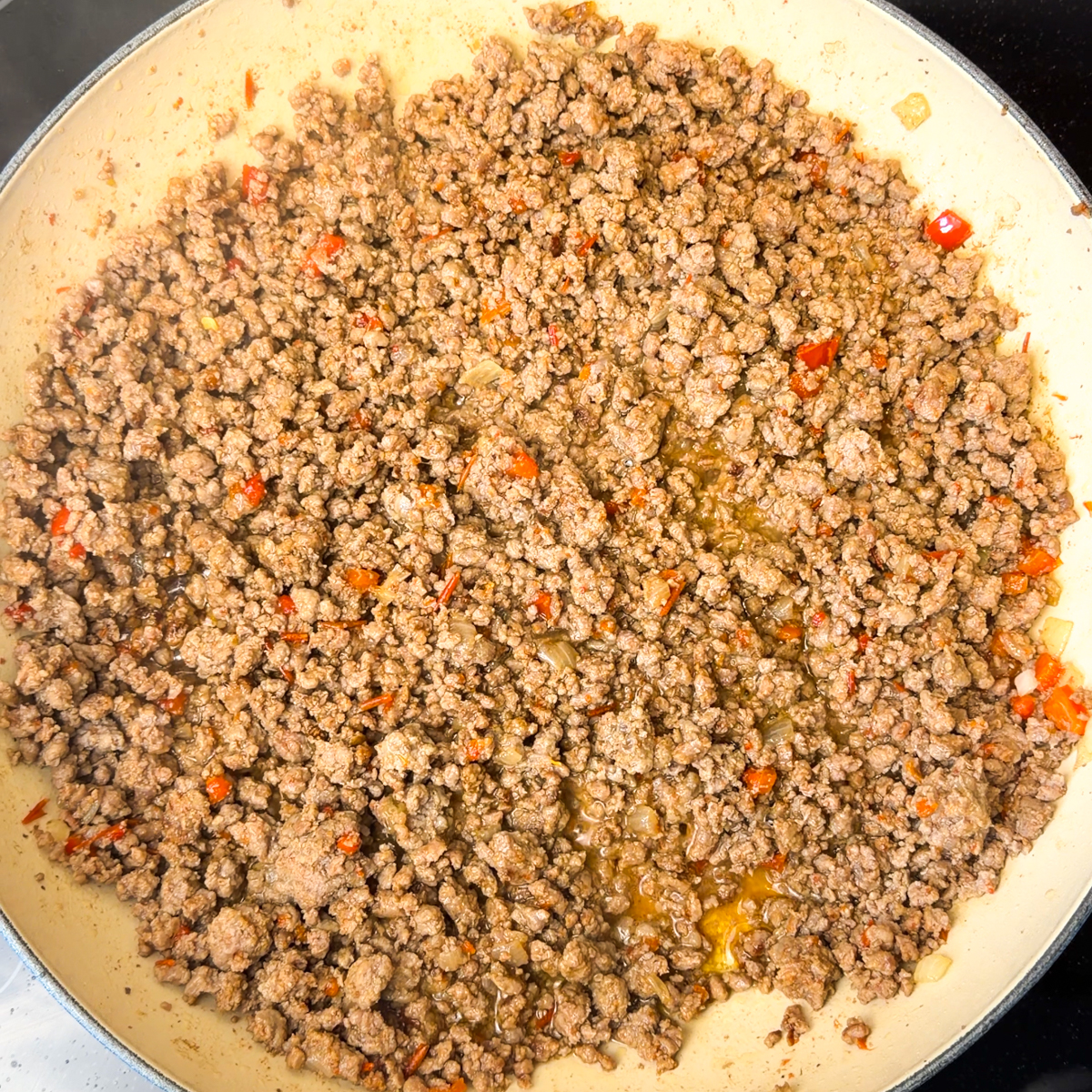 Cook the beef until browned!