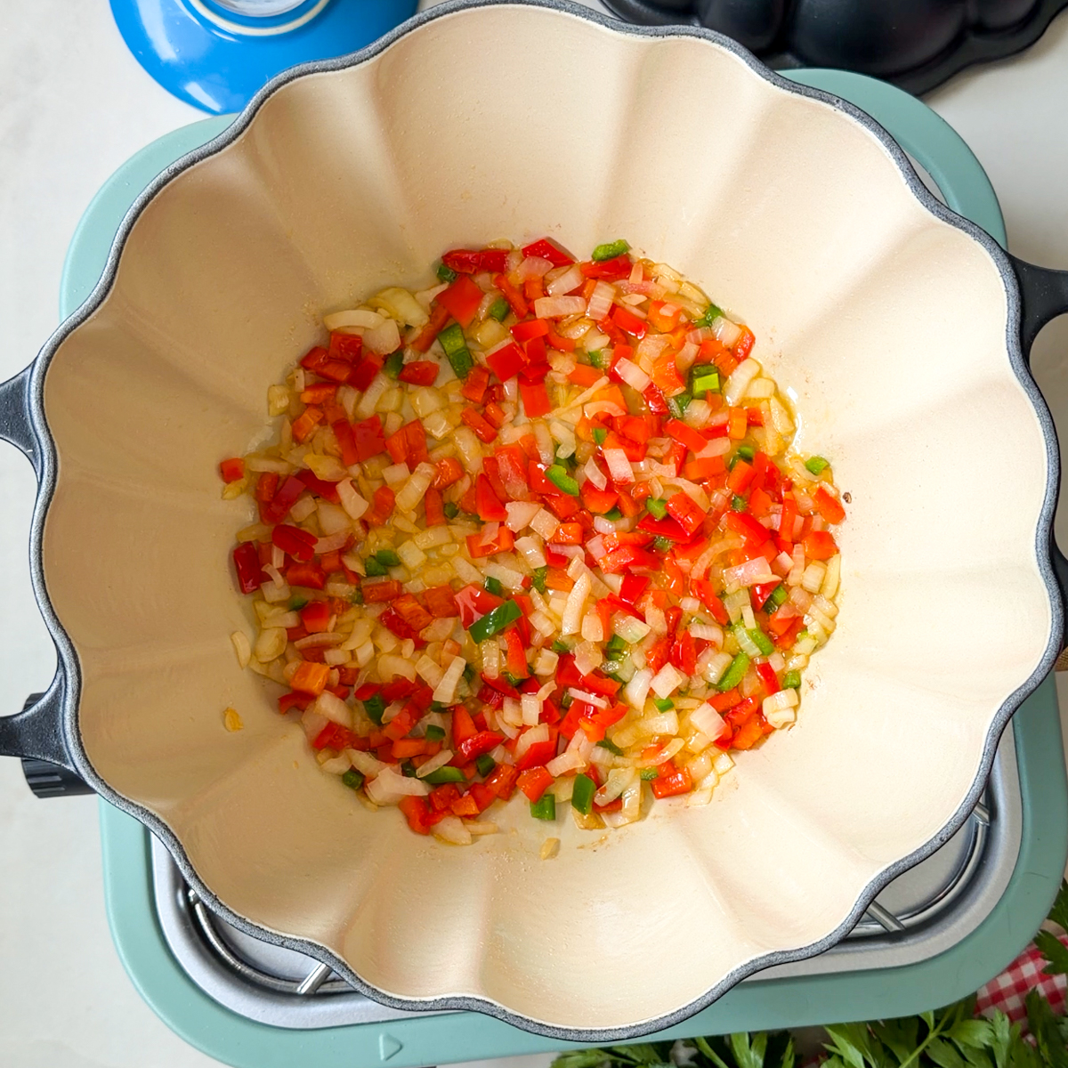 Sauté the veggies for a couple minutes!